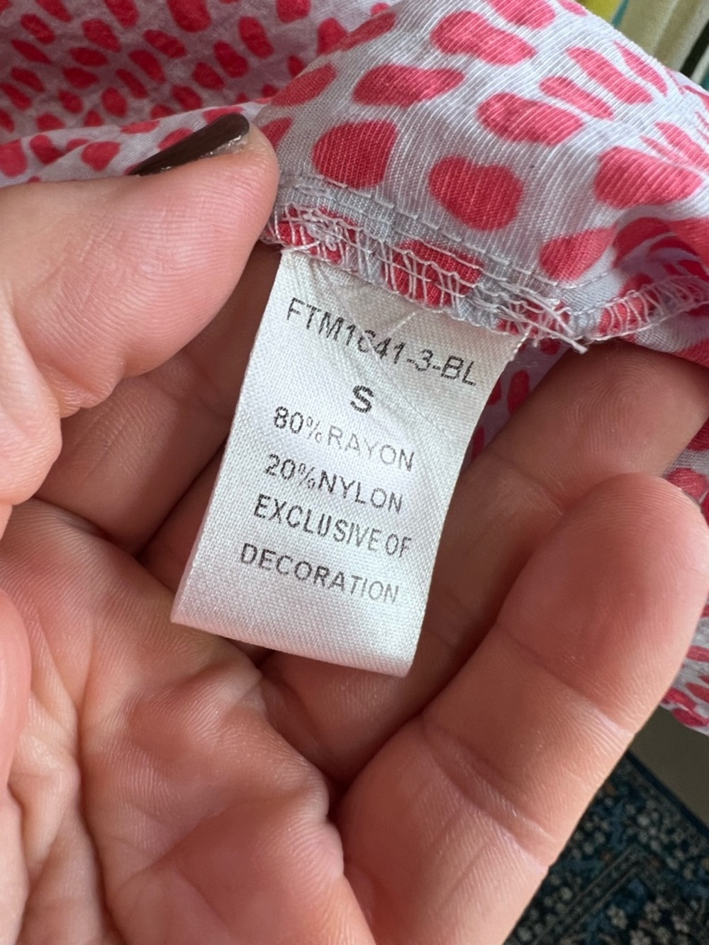 THML Powder Blue and Pink Ruffled Blouse, S - Picture 12 of 12